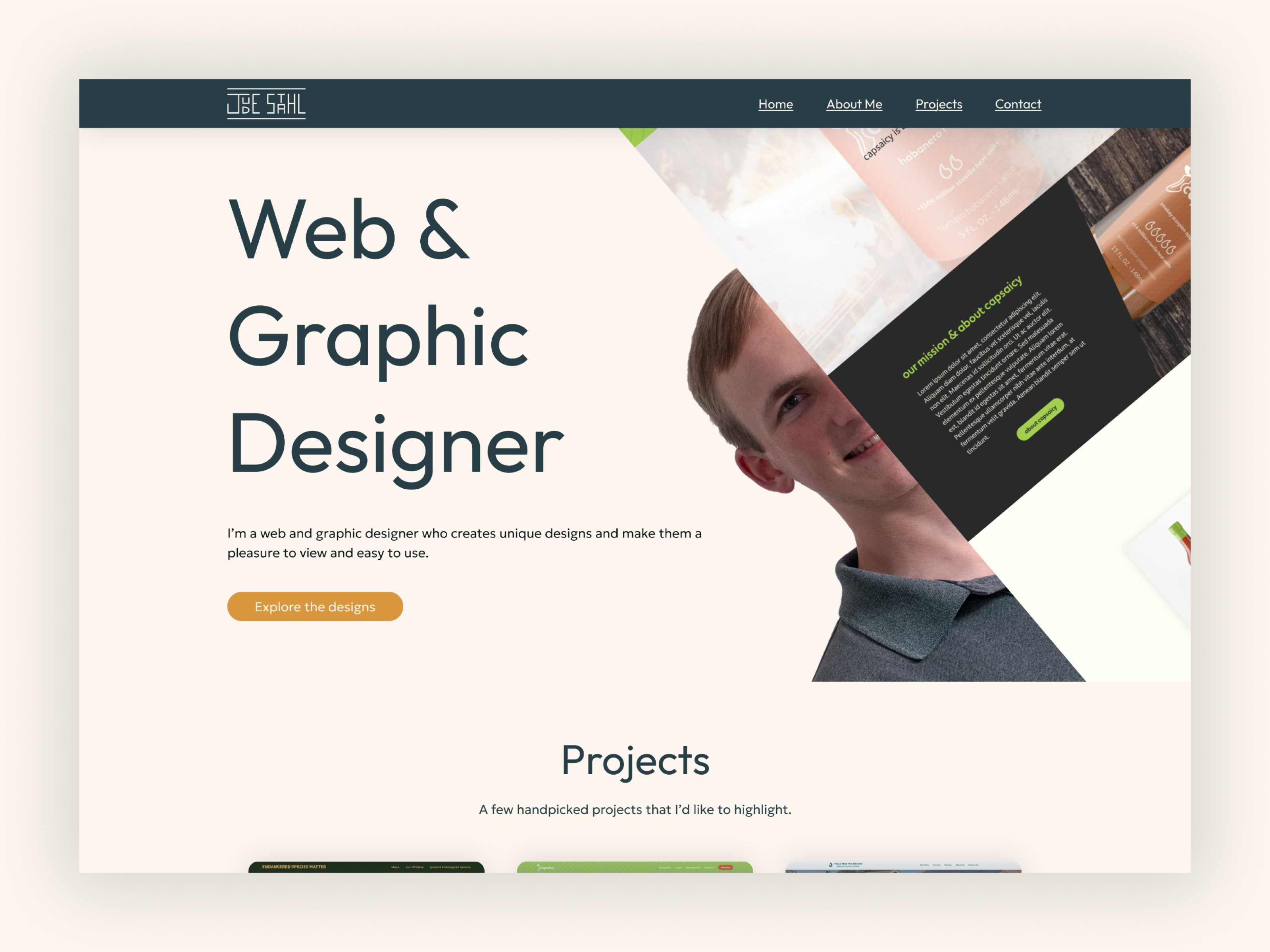Personal Portfolio Landing Page bauhaus branding graphic designer homepage landing page landing page design minimalism minimalistic portfolio ui ui design uiux user interface ux visual design web design web designer website website design