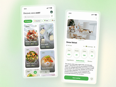 Recipe Mobile App app figma mopile app recipe ui uiux uiux design ux