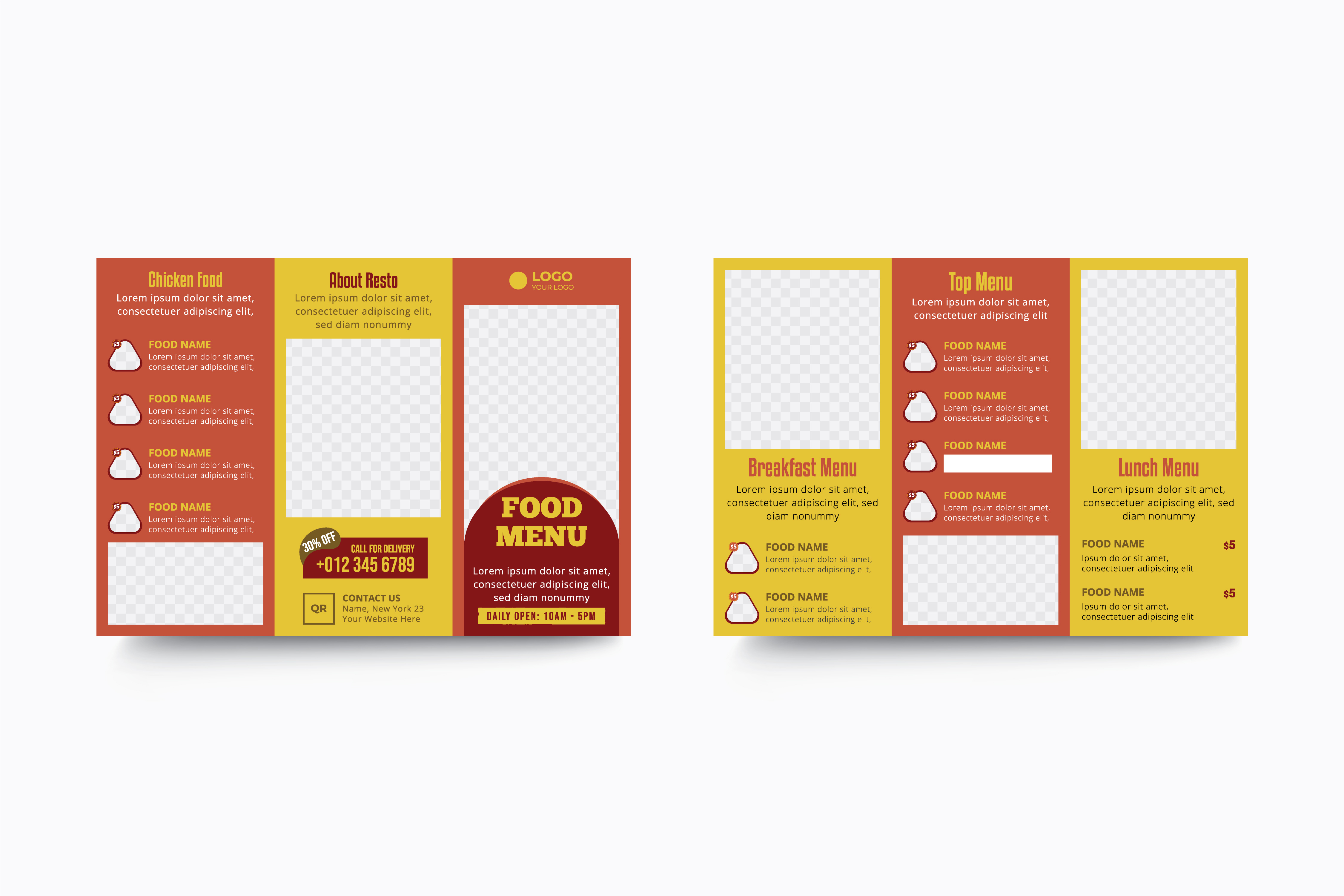 Food trifold brochure design trifold brochure