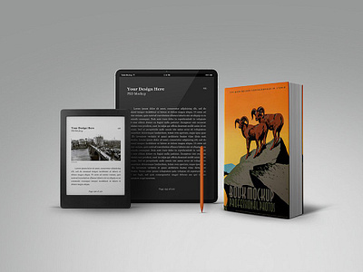 Book Mockup E-Book Reader Tablet Pro