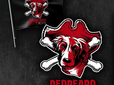 Logo flad design for a dog lover chipdavid dog dogwings drawing flag graphic design logo retreiver vector