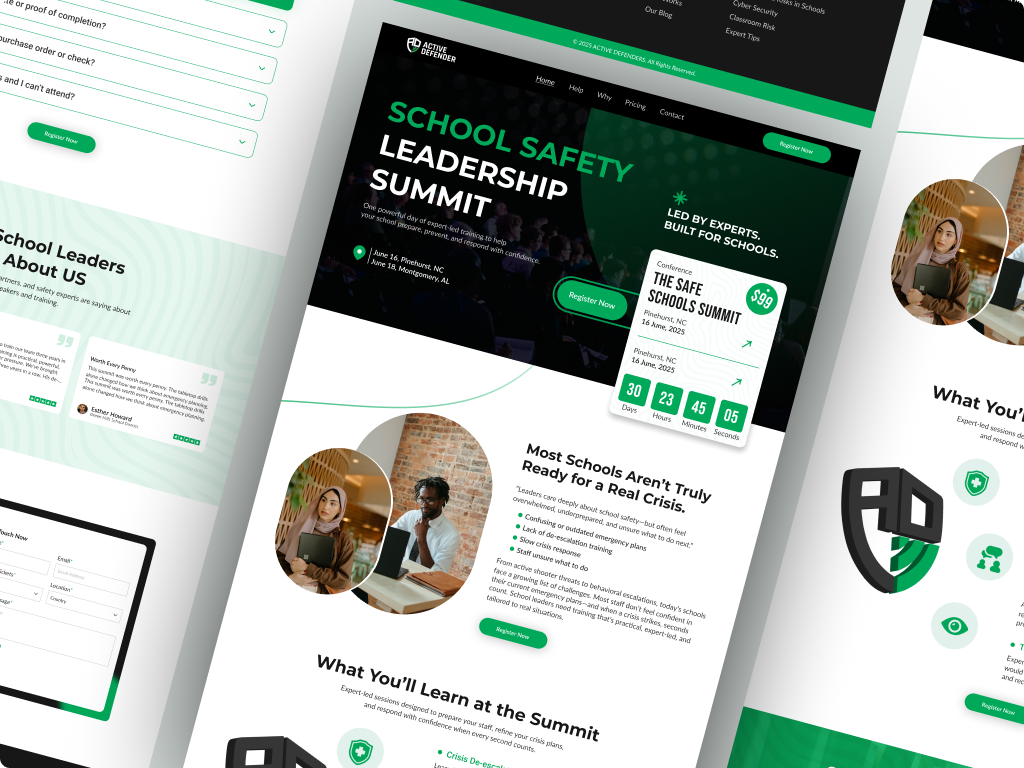 Landing Page - School Safety Leadership Summit design figma landing page landingpage ui uiux ux uxdesign web web design webdesign