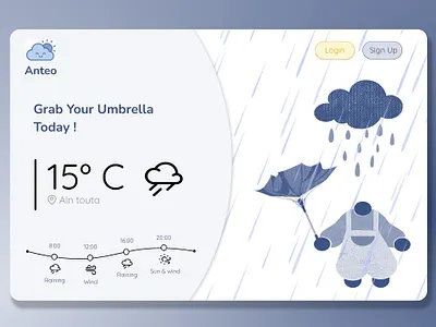 Anteo – Weather UI 🌧️☂️ mobileapp ui weather weatherapp