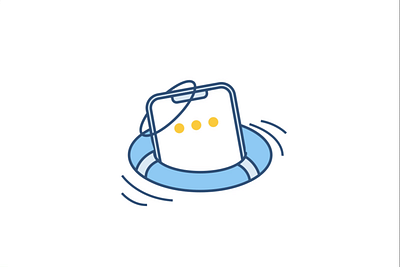 Phone Floating on Life Buoy – Business Icon Animation animate animation branding design flat design gradient graphic design icon illustration load loading lofe buoy logo lottie lottiefiles phone svg ui waiting water