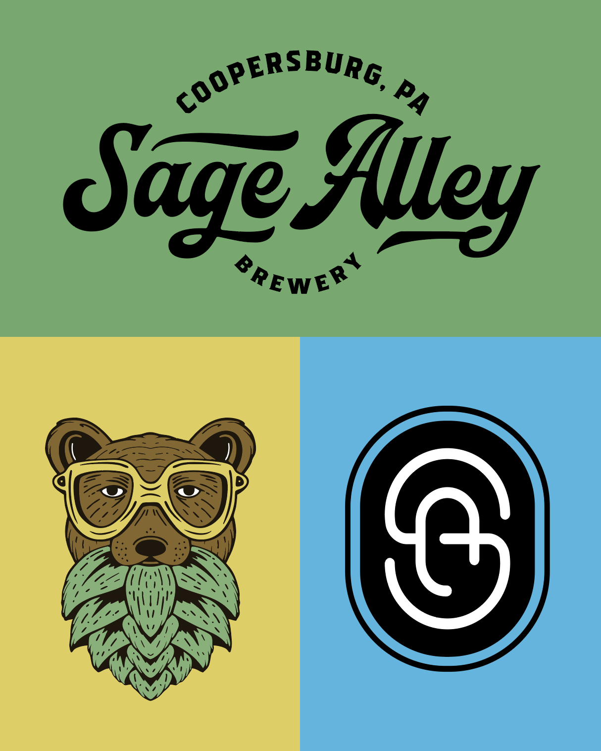 Brewery Rebrand bear beer brewery craft beer hipster lehigh valley letter s and a logo design pennsylvania rebrand sage alley