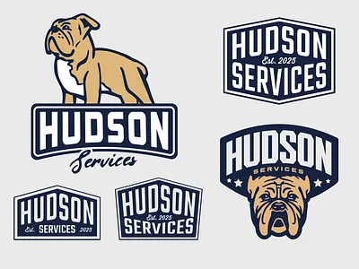 Hudson Services Logo badge logo bulldog bulldog inspo bulldog logo home improvement logo hudson services logo logo design logos modern logo retro logo