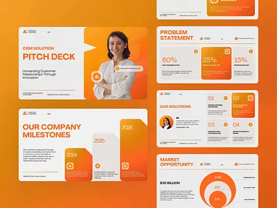 B2C Pitch Deck - Customer Relationship Solutions Presentation b2c business canva design illustration keynote powerpoint ppt presentation professional startup ui