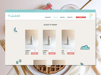 Nüsse Web adobe xd almond milk branding graphic design illustration packaging web design