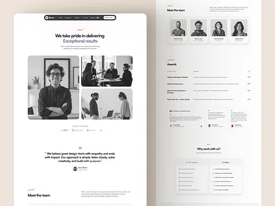 Bravio - Agency About Page about agency design system figma product design ui ux