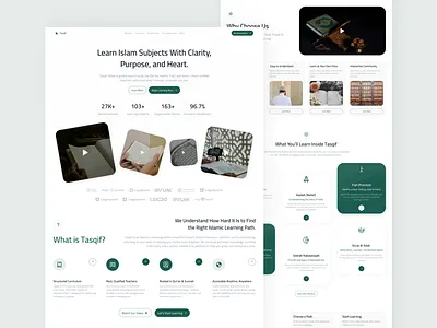 Tasqif - Muslim E-Learning Landing Page ai education elearning islam landing page learning muslim smart learning uiux uiux design uiuxdesign web design website