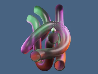 3D Design of Intertwined Tubes 3d 3d art 3d art work 3d composition 3d illustration 3d render 3d rendering 3d tubes 3d visual abstract colorful tubes composition gradient graphic design intertwined modern smooth surreal tubes