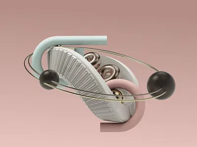 Balanced Elements - 3D Render 3d 3d art 3d art work 3d design 3d geometric 3d model 3d modelling 3d render balance design geometric metallic minimal minimalistic design orbite pastel pink sphere surreal