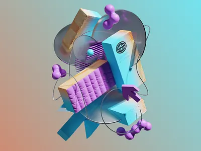 3D Design- Fragmented Reality 3d 3d art 3d art work 3d forms 3d nodel 3d render 3d shapes 3d visual abstract colorful creative digital art gradient gradient background modern art organic forms purple purple forms shapes fusion
