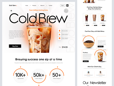 🥤 Bold Brew – Cold Coffee eCommerce Website Concept branding clean coffee cold coffee design designer homepage landing landing page modern shopify shopify designer shopify store store ui web web design web designer website website design