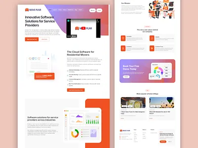 Moving Planner - Webflow animations digital marketing figma gradient hero section illustrations landing page responsive ui ux web design webflow webflow design webflow website website animations website design