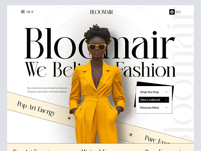 🎨 Bloomair – Bold Fashion Website Concept branding clean design e commerce ecommerce fashion homepage landing landing page modern shopify shopify designer shopify store store ui web web design website