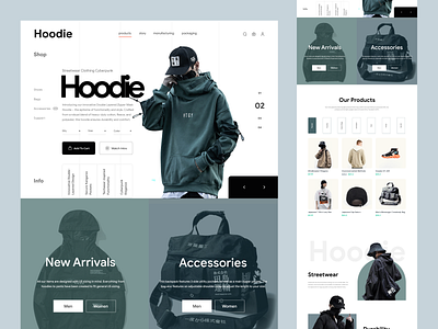 🖤 Hoodie – Urban Streetwear eCommerce Concept branding clean design e commerce ecommerce fashion homepage landing landing page minimal shopify shopify designer shopify store store ui urban web web design website