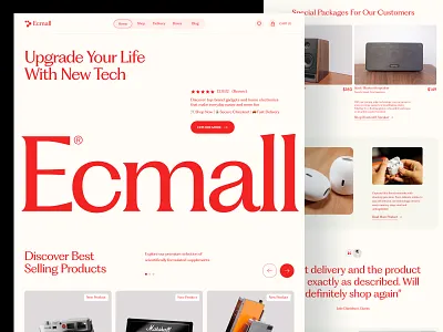 Ecmall eCommerce Store branding classic ecommerce electronic elementor framer landing old online page school sell shop store template ui webflow website wordpress