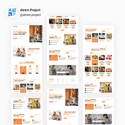 Cat Cafe - Landing Page Animal Cafe atrem project figma mobile app ui ui design uiux user interface ux ux design web design