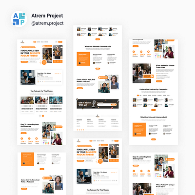 Podcast - Landing Page Podcast atrem project figma mobile app ui ui design uiux user interface ux ux design web design