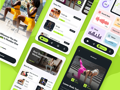Fitness App UI – Track, Train & Transform app branding design figma fitness app illustration latest design ui ux vector