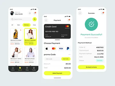 E - Commerce Mobile App add to cart app design application buy checkout e commerce e commerce app fashion ios items list mobile app online shop payment method saas sell shop shop app ui ux