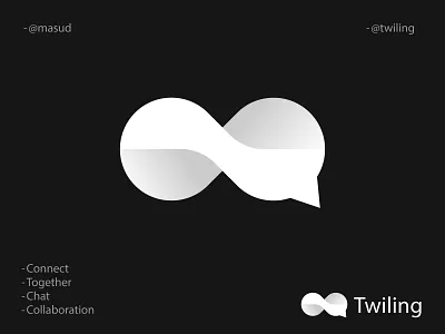 twiling logo brand identity chat logo chat logo design collaboration logo connect logo connection logo graphic design logo logo designer meaningful logo design message logo minimalist logo modern logo monogram simple logo design strtup logo design together logo