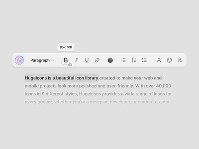 Text Editor ai bubble clean editor halal lab hover minimal rich text text editor tool toolset tooltip typography ui ui design