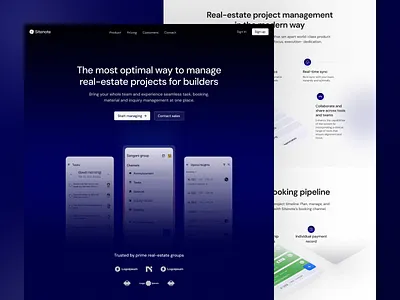 Modern landing page b2b landingpage saas ui