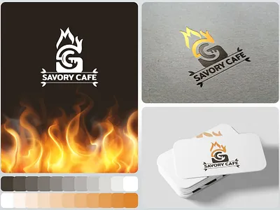 Savory Cafe Logo abstract beans brand guideline branding branding service cafe logo coffee coffee house logo coffee shop drink elegant logo food logo logo savory logo