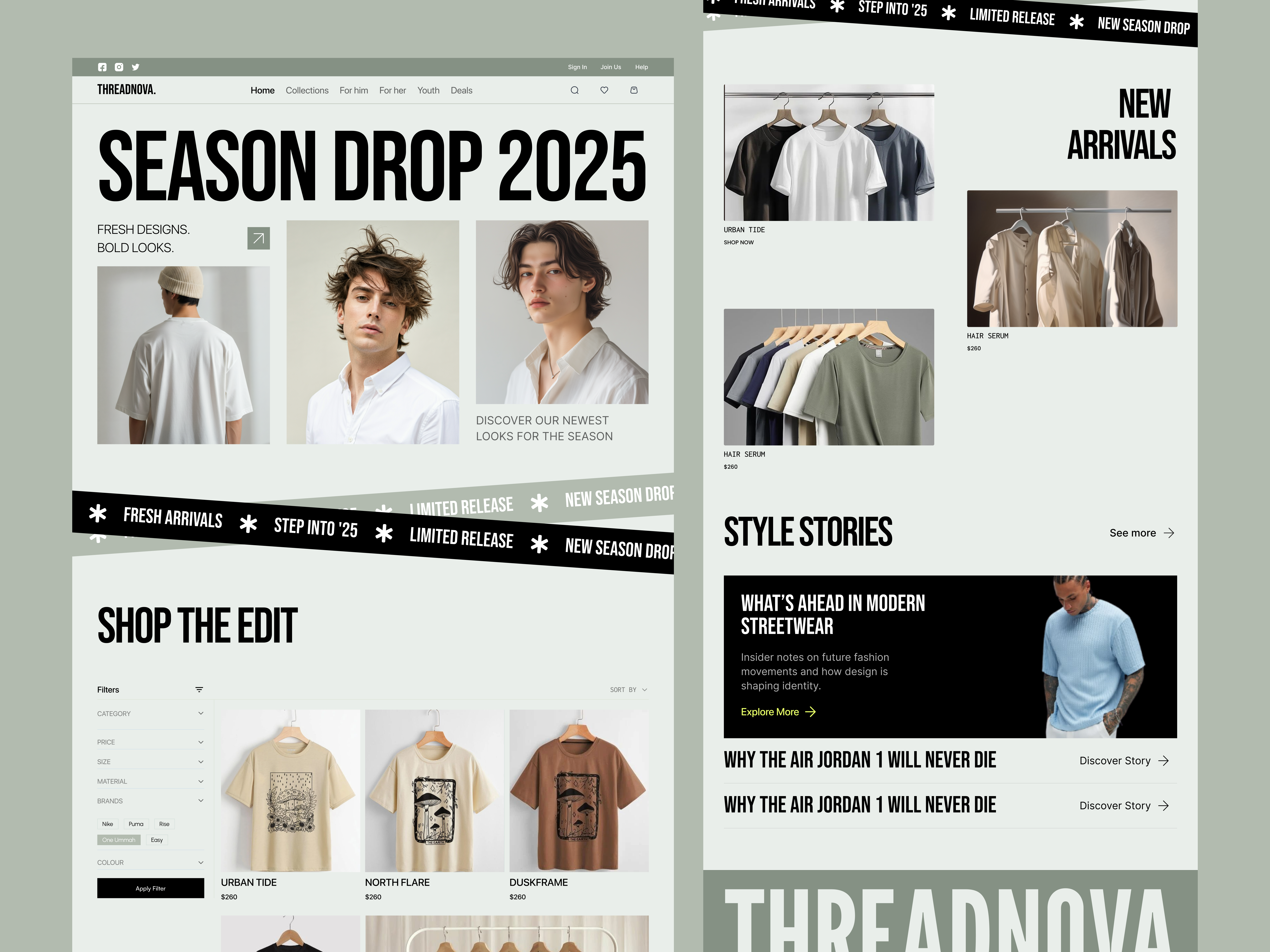 Website for fashion e-commerce brand cloth store clothing brand e commerce ecommerce landing page ecommerce product page ecommerce website fashion landing landing fashion store fashion website graphic design landing page design online shop online store product listing products details shopify shopping shopping cart store web design