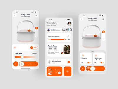 Baby lamp- Smart Home Mobile App app app design device home automation ios app lamp light minimal mobile mobile app mobile app design mobile ui smart home smarthome trend ui design ui ux uidesign ux