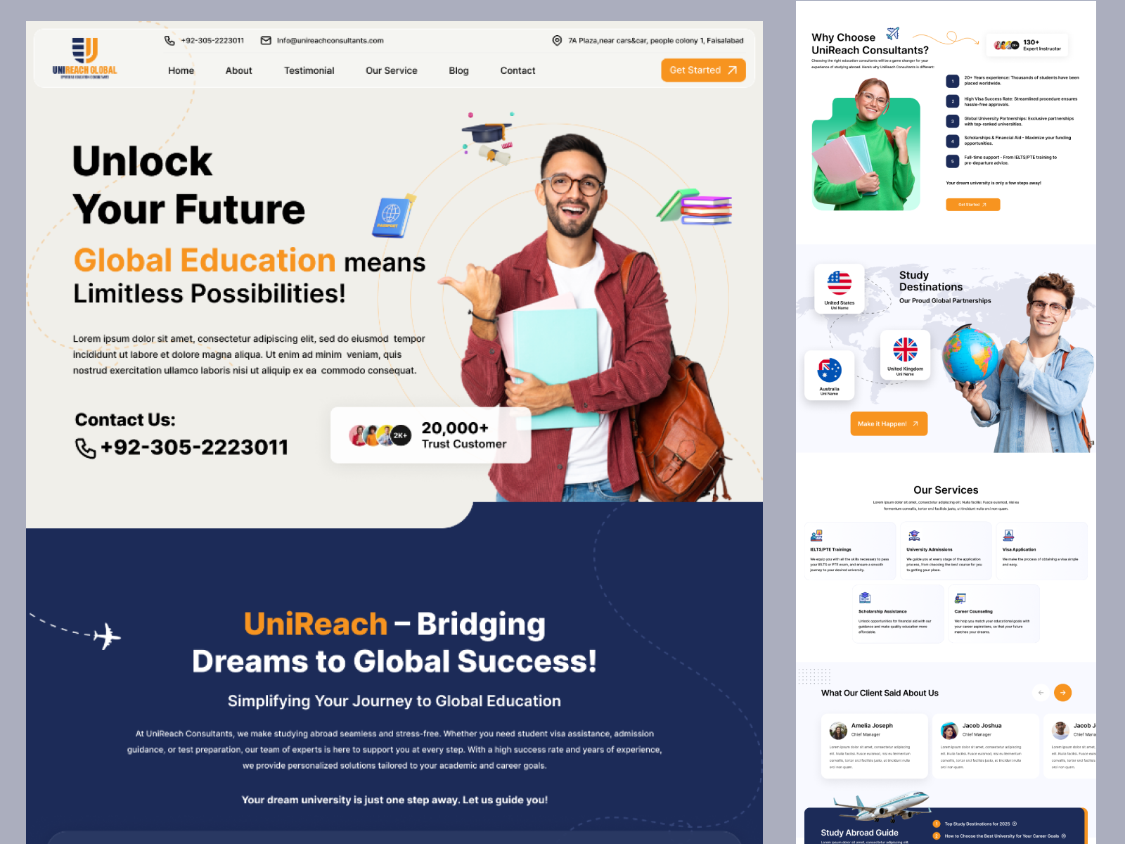 🎓 Study Abroad Website Design animation cleanui consultingwebsite dashbaord designforconversion education education landing page educationconsultancy educationwebsite homepage ielts landingpage leadgeneration learning studentportal studyabroad ui uiux universityadmission