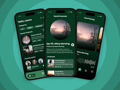 iHeartRadio - Clean Podcast App UI Kit app application apps audio design discovery illustration layout mobile modern navigation podcast streaming tech ui ux