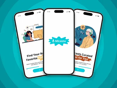 Micasta - Modern Podcast App UI Design app application apps audio design discovery illustration layout mobile modern navigation podcast streaming tech ui ux