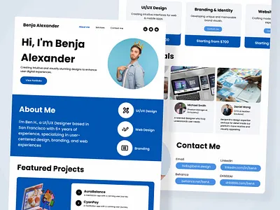 Benja Alexander - Bold & Creative Portfolio Landing Page creative design graphic design illustration landing layout minimalist modern page portfolio ui ux website
