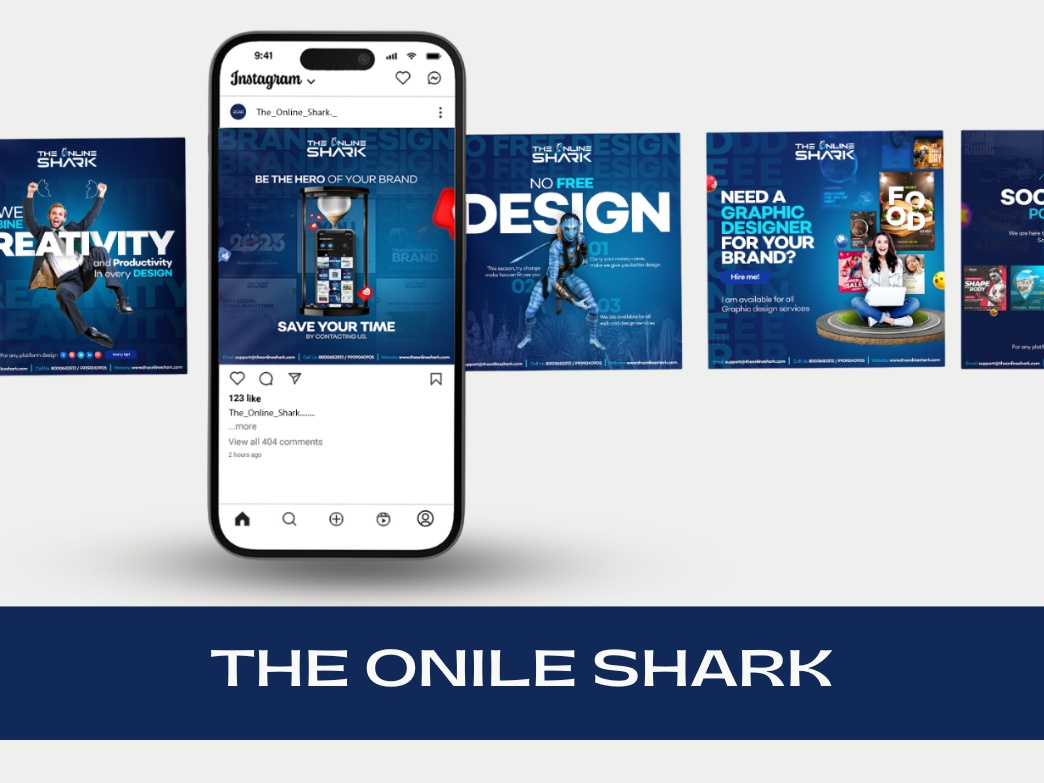 The Online Shark - Post Design animation branding design graphic design illustration logo motion graphics photoshop post design