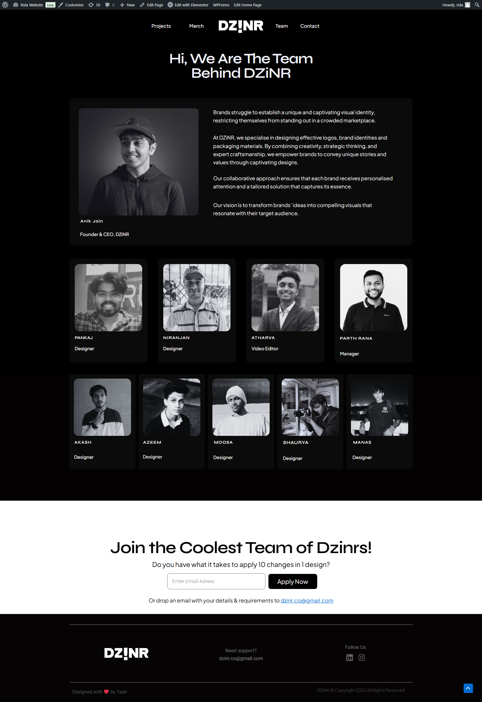 Agency Portfolio Website elementor landing page plugins portfolio site design single page site web design wordpress