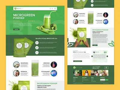 BroccLife – Website Design for a Wellness-Focused Product Brand clean design design health and wellness health brand landing page lifestyle brand modern web design organic product marketing website product website ui ui ux design web design wellness wellness brand website wellness ecommerce wellness website design