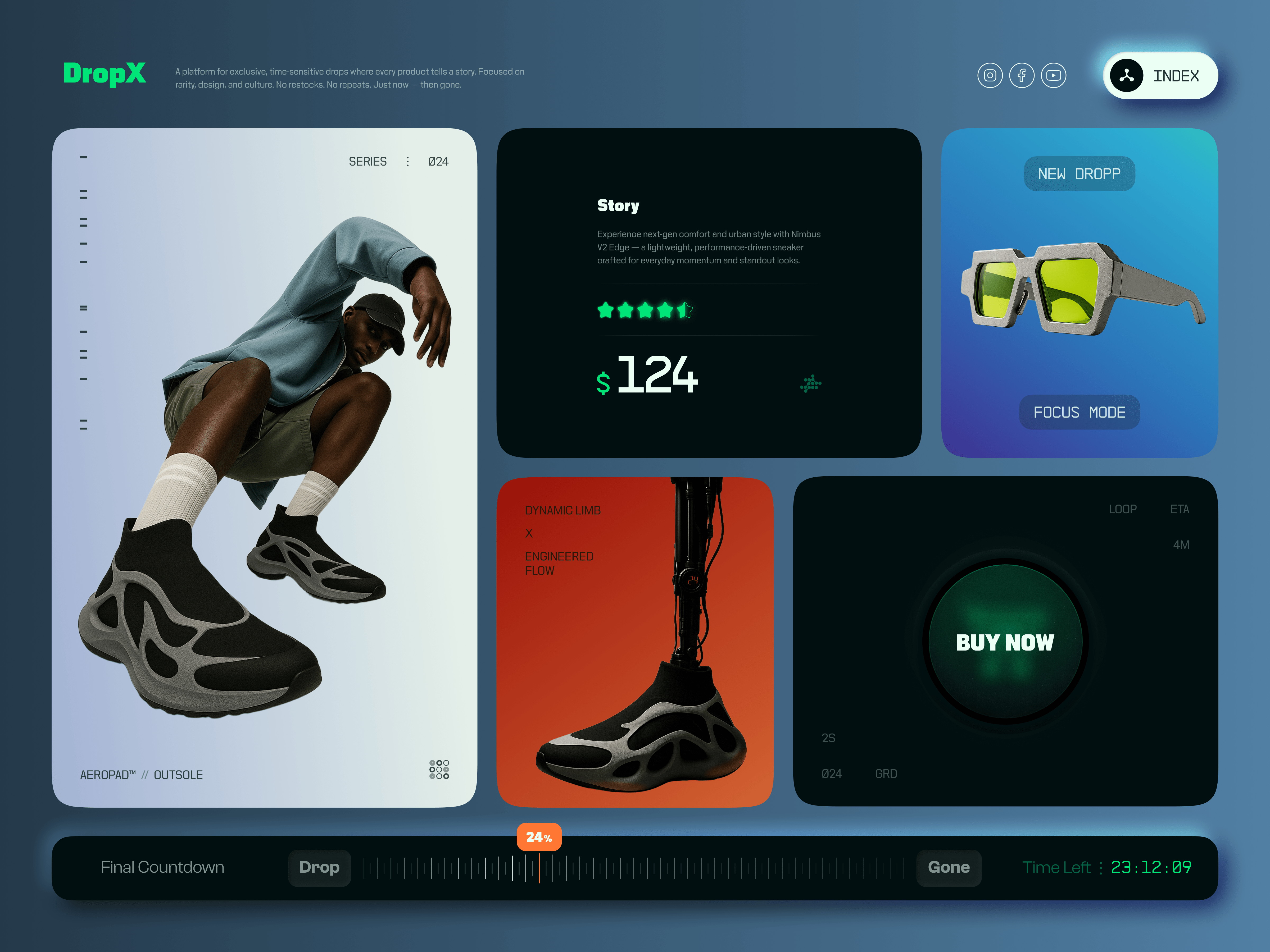 DropX // Website blacklead conversion dashboard design hero landing modern product saas startup tech ui ux web app website