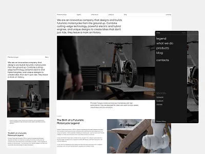 Website Design. Motorcycles Company corporate design landing moto motorcycles promotion store ui ux web website