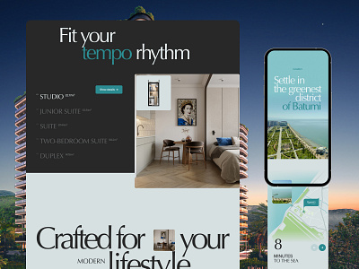 Modern website design for a residential complex 2025 creative design light modern real estate responsive design trend design trends typography ui ux web web design website