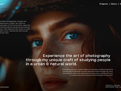 Mark Urbano • Landing Page close up eye graphic design grid hero image landing layout page person photography typography ui ux website