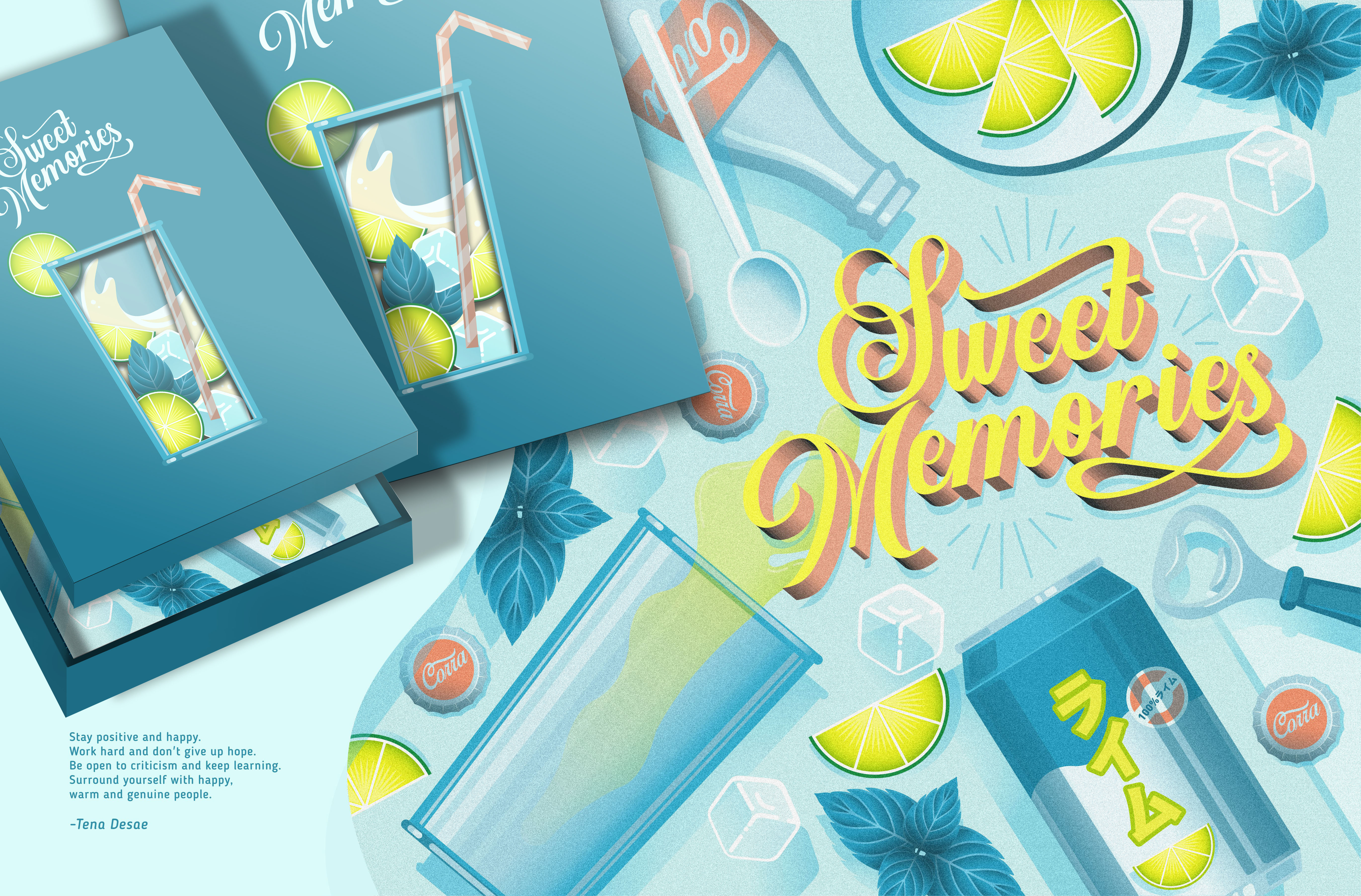 Lime and Soda beverage book cover food graphic design illustration summer