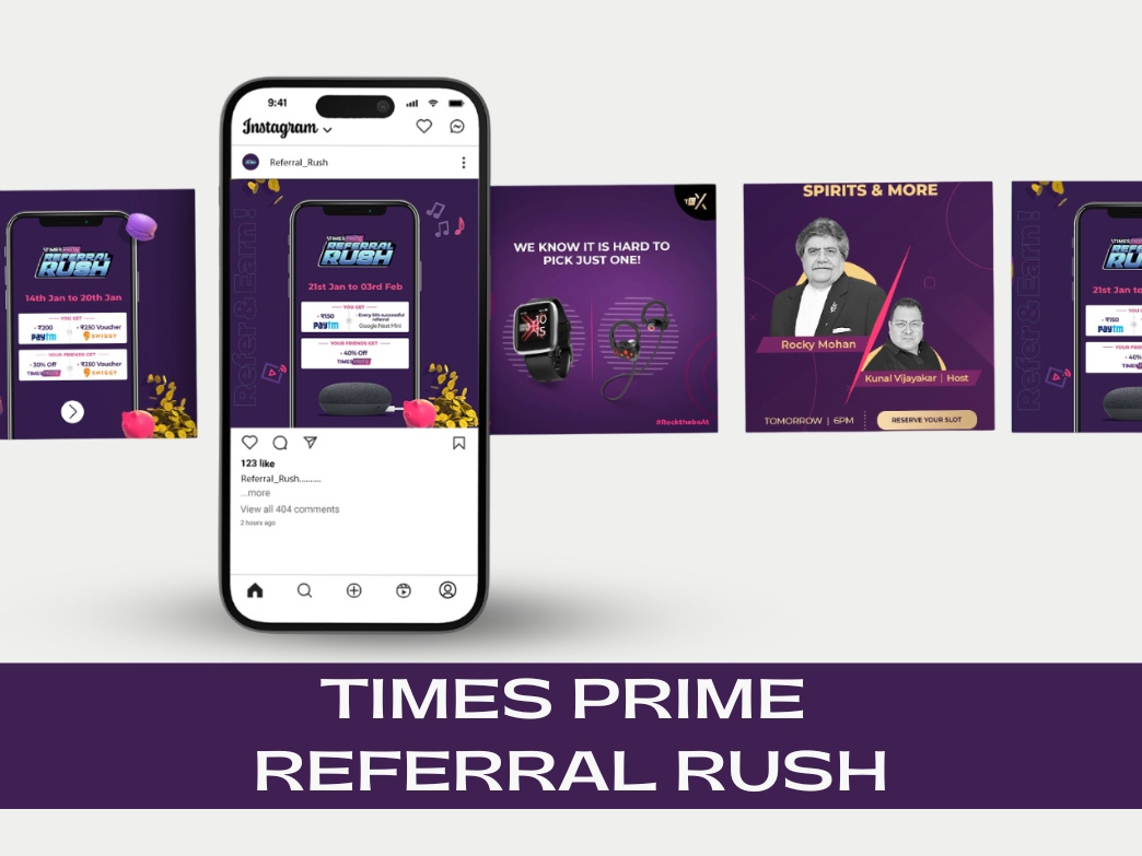 Times Prime Referral Rush - Post Design animation branding design graphic design illustration logo motion graphics photoshop post design
