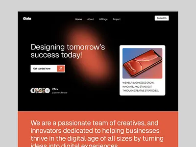 Creative Agency Web Header Design 3d agency animation digital graphic design hero landing page logo modern design ui ux design web header website design