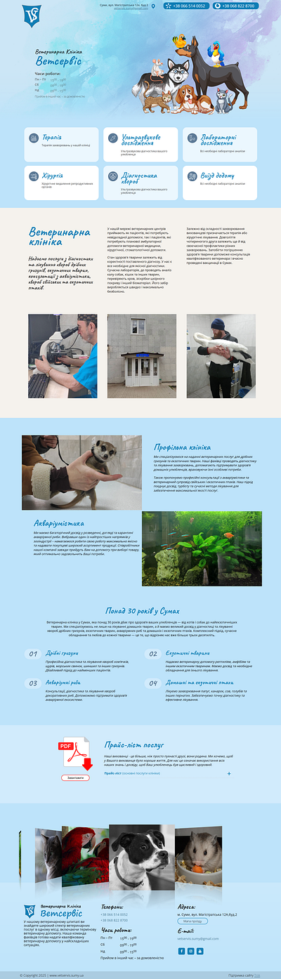 vetservis.sumy.ua baer landing page web design
