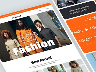 Top Fashion Full Landing Page UI ai app arobix azbin business chat gpt cholts company e commerce fashion landing page market minimal product store style trendy ui ux website
