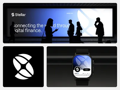 Stellar brand branding contact design finance globe graphic design icon logo logodesign minimal orbit space star stella tech