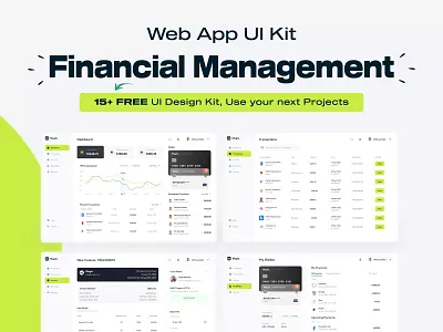 Financial Management Website UI Kit figma figma design finance ui ui design ui design kit ui kit ui kits uihut web app web app ui web kit website design